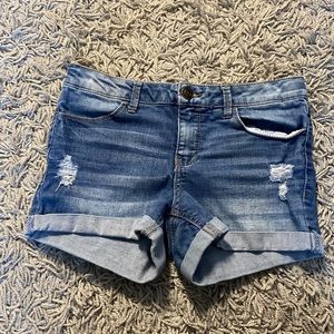 light denim jean shorts